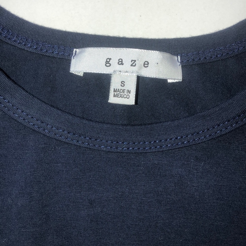 Navy, Mustard and While Color lock L/S Top - Picture 3 of 4